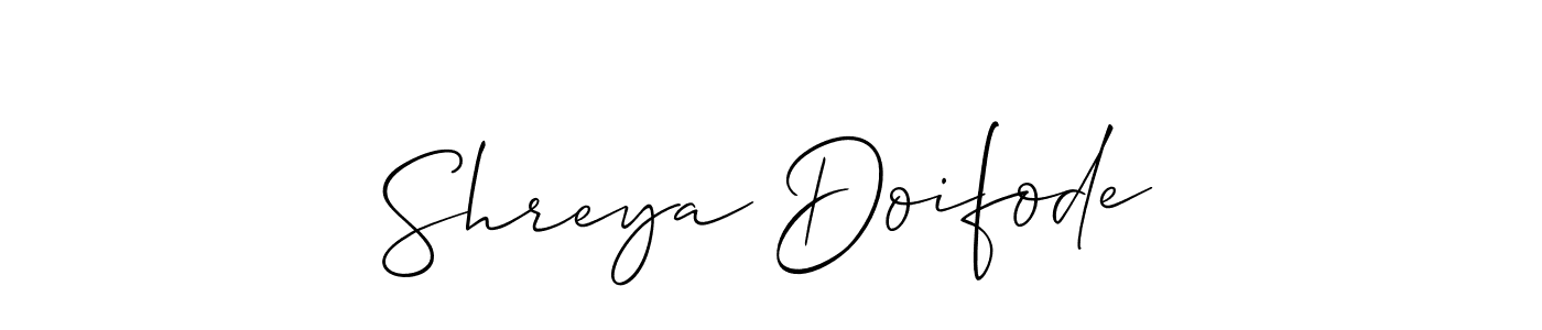 Make a beautiful signature design for name Shreya Doifode. With this signature (Allison_Script) style, you can create a handwritten signature for free. Shreya Doifode signature style 2 images and pictures png