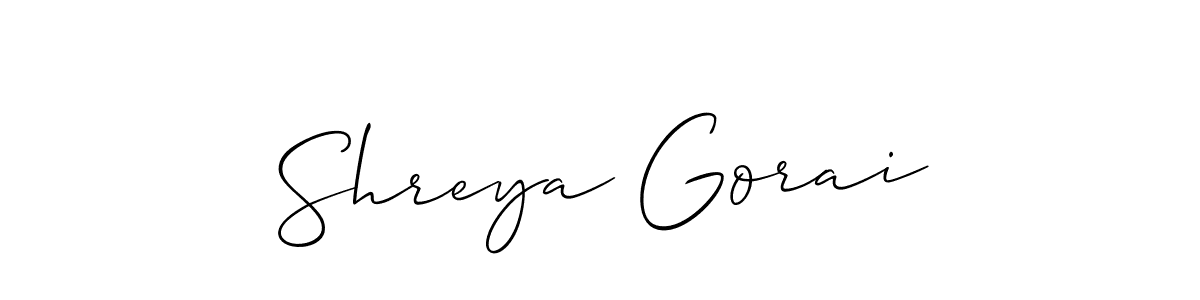 Also You can easily find your signature by using the search form. We will create Shreya Gorai name handwritten signature images for you free of cost using Allison_Script sign style. Shreya Gorai signature style 2 images and pictures png