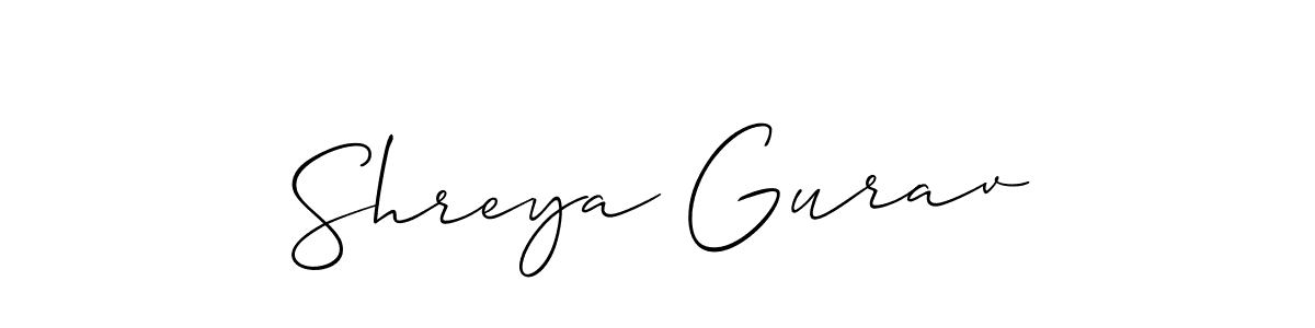 Make a short Shreya Gurav signature style. Manage your documents anywhere anytime using Allison_Script. Create and add eSignatures, submit forms, share and send files easily. Shreya Gurav signature style 2 images and pictures png