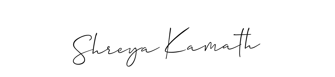 Make a beautiful signature design for name Shreya Kamath. With this signature (Allison_Script) style, you can create a handwritten signature for free. Shreya Kamath signature style 2 images and pictures png