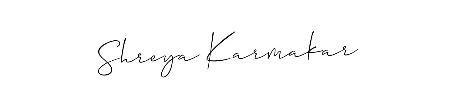 Make a short Shreya Karmakar signature style. Manage your documents anywhere anytime using Allison_Script. Create and add eSignatures, submit forms, share and send files easily. Shreya Karmakar signature style 2 images and pictures png