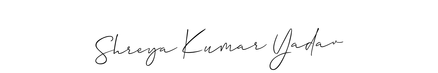 You should practise on your own different ways (Allison_Script) to write your name (Shreya Kumar Yadav) in signature. don't let someone else do it for you. Shreya Kumar Yadav signature style 2 images and pictures png