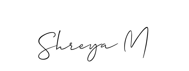 You should practise on your own different ways (Allison_Script) to write your name (Shreya M) in signature. don't let someone else do it for you. Shreya M signature style 2 images and pictures png
