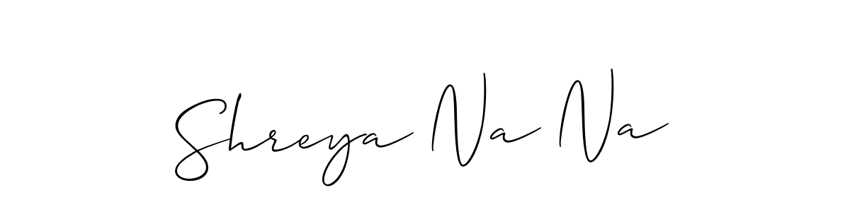 Make a beautiful signature design for name Shreya Na Na. With this signature (Allison_Script) style, you can create a handwritten signature for free. Shreya Na Na signature style 2 images and pictures png