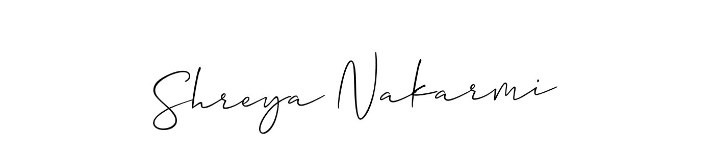 Make a short Shreya Nakarmi signature style. Manage your documents anywhere anytime using Allison_Script. Create and add eSignatures, submit forms, share and send files easily. Shreya Nakarmi signature style 2 images and pictures png