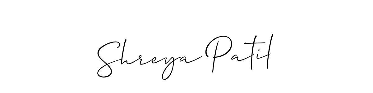 The best way (Allison_Script) to make a short signature is to pick only two or three words in your name. The name Shreya Patil include a total of six letters. For converting this name. Shreya Patil signature style 2 images and pictures png