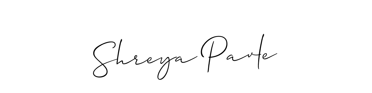 Shreya Pavle stylish signature style. Best Handwritten Sign (Allison_Script) for my name. Handwritten Signature Collection Ideas for my name Shreya Pavle. Shreya Pavle signature style 2 images and pictures png