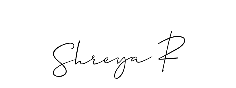 Design your own signature with our free online signature maker. With this signature software, you can create a handwritten (Allison_Script) signature for name Shreya R. Shreya R signature style 2 images and pictures png