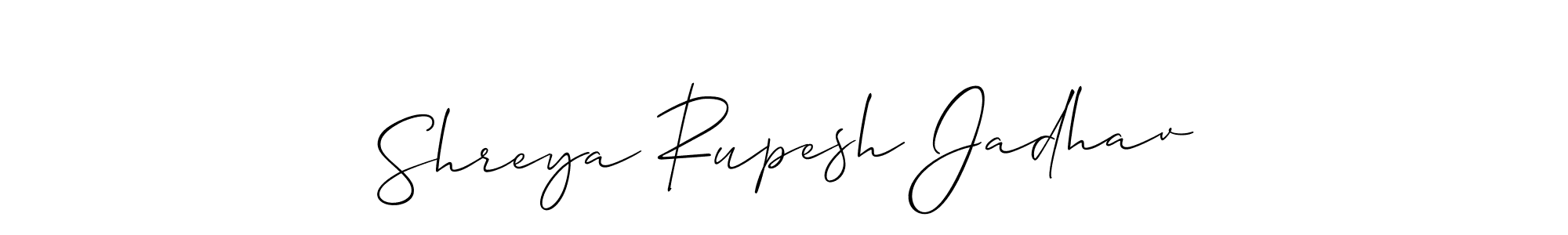 Design your own signature with our free online signature maker. With this signature software, you can create a handwritten (Allison_Script) signature for name Shreya Rupesh Jadhav. Shreya Rupesh Jadhav signature style 2 images and pictures png