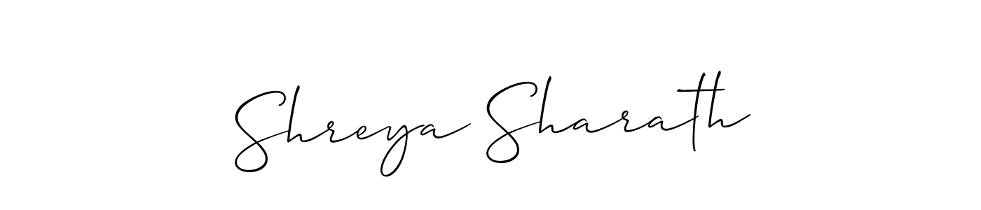 Create a beautiful signature design for name Shreya Sharath. With this signature (Allison_Script) fonts, you can make a handwritten signature for free. Shreya Sharath signature style 2 images and pictures png