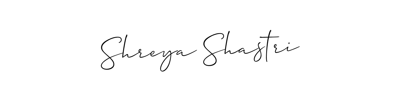 How to make Shreya Shastri name signature. Use Allison_Script style for creating short signs online. This is the latest handwritten sign. Shreya Shastri signature style 2 images and pictures png