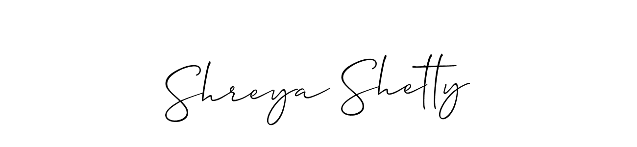 How to make Shreya Shetty signature? Allison_Script is a professional autograph style. Create handwritten signature for Shreya Shetty name. Shreya Shetty signature style 2 images and pictures png