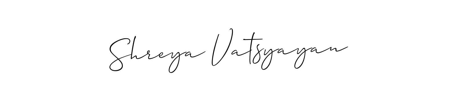 Design your own signature with our free online signature maker. With this signature software, you can create a handwritten (Allison_Script) signature for name Shreya Vatsyayan. Shreya Vatsyayan signature style 2 images and pictures png