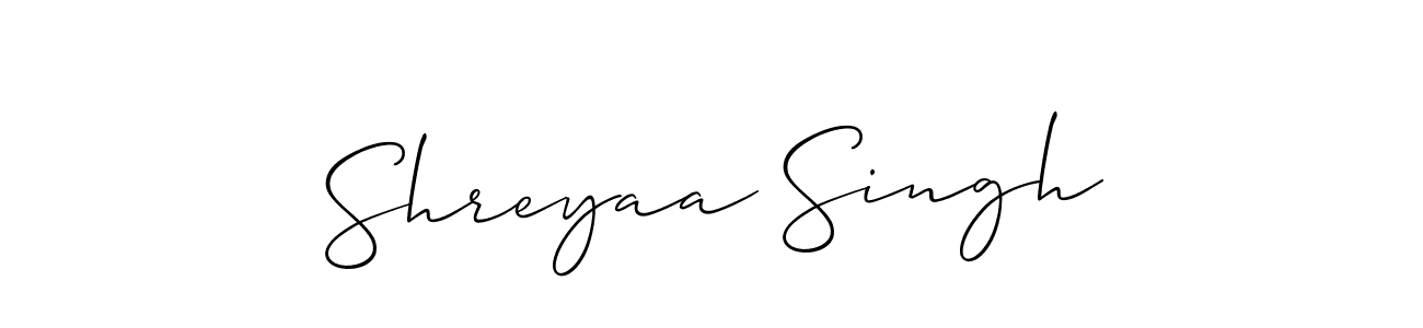 Allison_Script is a professional signature style that is perfect for those who want to add a touch of class to their signature. It is also a great choice for those who want to make their signature more unique. Get Shreyaa Singh name to fancy signature for free. Shreyaa Singh signature style 2 images and pictures png