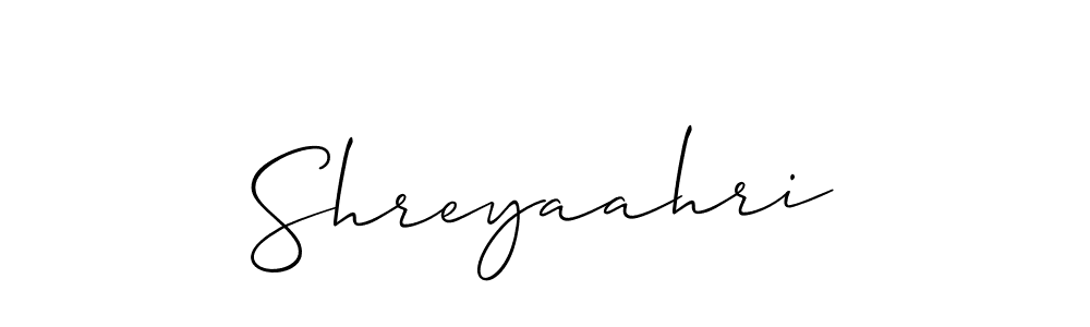 It looks lik you need a new signature style for name Shreyaahri. Design unique handwritten (Allison_Script) signature with our free signature maker in just a few clicks. Shreyaahri signature style 2 images and pictures png