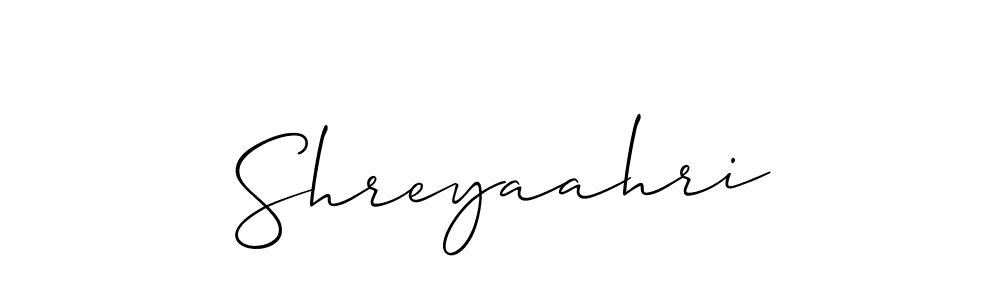 It looks lik you need a new signature style for name Shreyaahri. Design unique handwritten (Allison_Script) signature with our free signature maker in just a few clicks. Shreyaahri signature style 2 images and pictures png