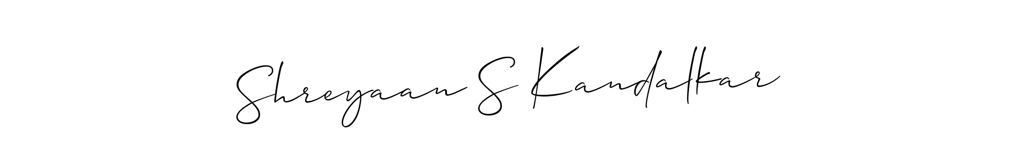 This is the best signature style for the Shreyaan S Kandalkar name. Also you like these signature font (Allison_Script). Mix name signature. Shreyaan S Kandalkar signature style 2 images and pictures png