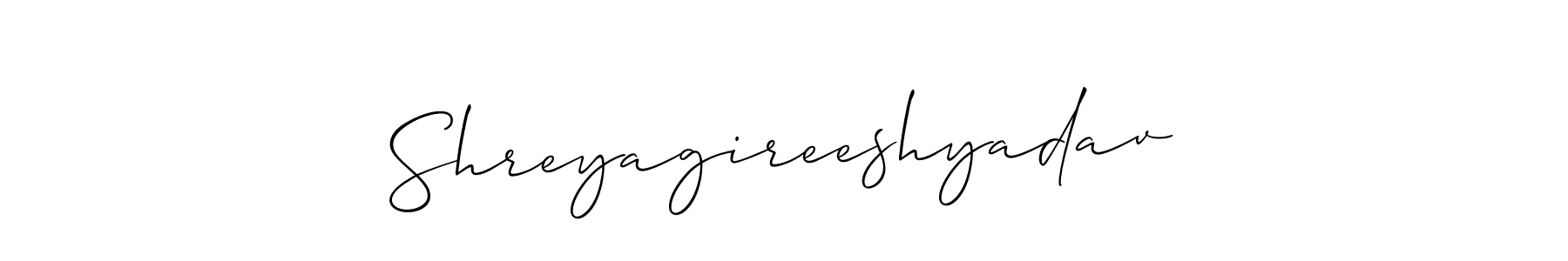 You can use this online signature creator to create a handwritten signature for the name Shreyagireeshyadav. This is the best online autograph maker. Shreyagireeshyadav signature style 2 images and pictures png