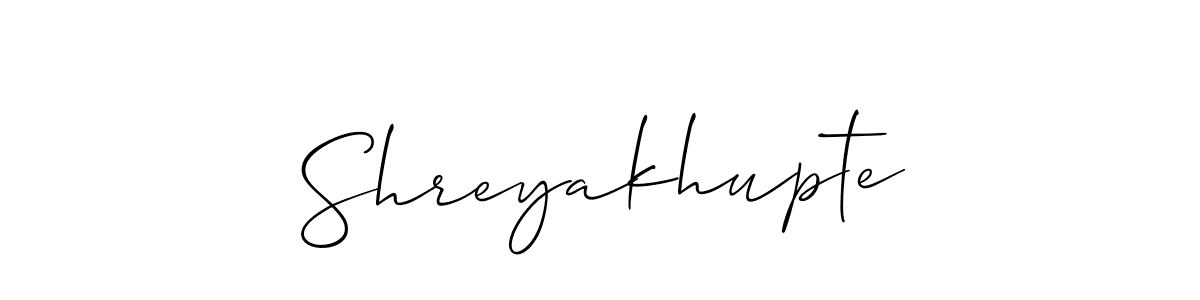 How to make Shreyakhupte signature? Allison_Script is a professional autograph style. Create handwritten signature for Shreyakhupte name. Shreyakhupte signature style 2 images and pictures png