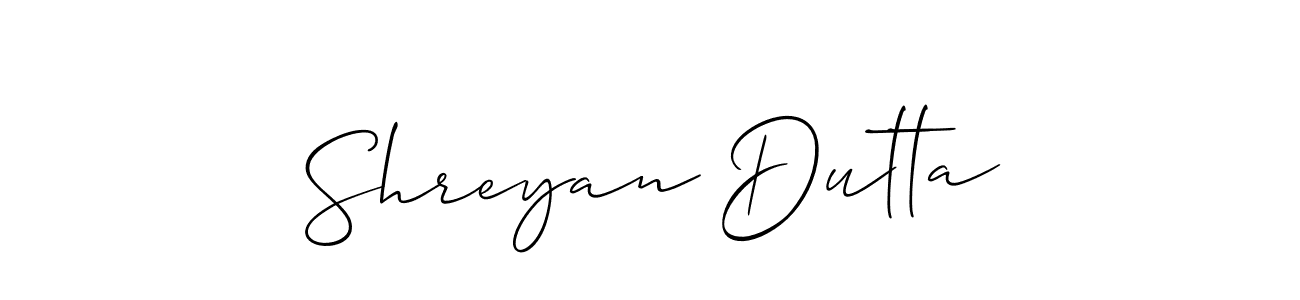 You should practise on your own different ways (Allison_Script) to write your name (Shreyan Dutta) in signature. don't let someone else do it for you. Shreyan Dutta signature style 2 images and pictures png