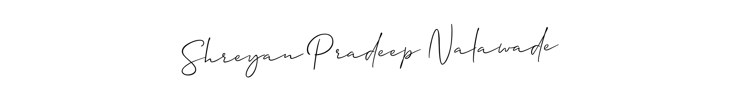 You should practise on your own different ways (Allison_Script) to write your name (Shreyan Pradeep Nalawade) in signature. don't let someone else do it for you. Shreyan Pradeep Nalawade signature style 2 images and pictures png