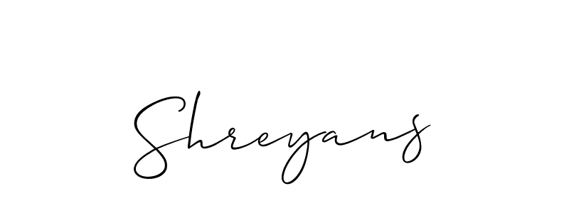 How to make Shreyans signature? Allison_Script is a professional autograph style. Create handwritten signature for Shreyans name. Shreyans signature style 2 images and pictures png