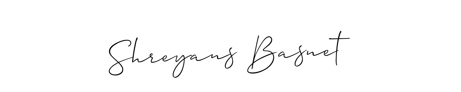 You should practise on your own different ways (Allison_Script) to write your name (Shreyans Basnet) in signature. don't let someone else do it for you. Shreyans Basnet signature style 2 images and pictures png