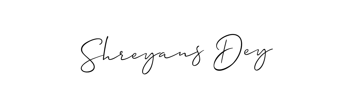How to Draw Shreyans Dey signature style? Allison_Script is a latest design signature styles for name Shreyans Dey. Shreyans Dey signature style 2 images and pictures png