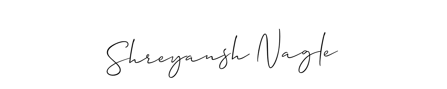 Use a signature maker to create a handwritten signature online. With this signature software, you can design (Allison_Script) your own signature for name Shreyansh Nagle. Shreyansh Nagle signature style 2 images and pictures png
