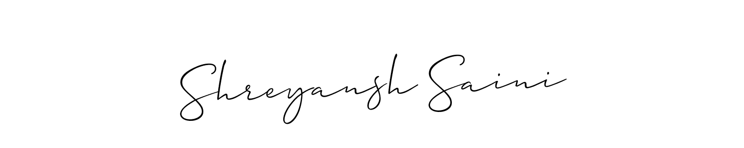It looks lik you need a new signature style for name Shreyansh Saini. Design unique handwritten (Allison_Script) signature with our free signature maker in just a few clicks. Shreyansh Saini signature style 2 images and pictures png