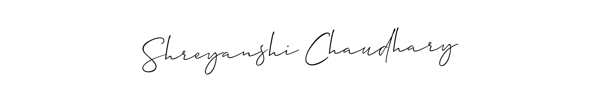 Make a short Shreyanshi Chaudhary signature style. Manage your documents anywhere anytime using Allison_Script. Create and add eSignatures, submit forms, share and send files easily. Shreyanshi Chaudhary signature style 2 images and pictures png