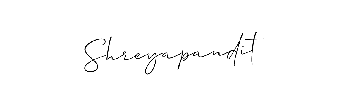 Also You can easily find your signature by using the search form. We will create Shreyapandit name handwritten signature images for you free of cost using Allison_Script sign style. Shreyapandit signature style 2 images and pictures png