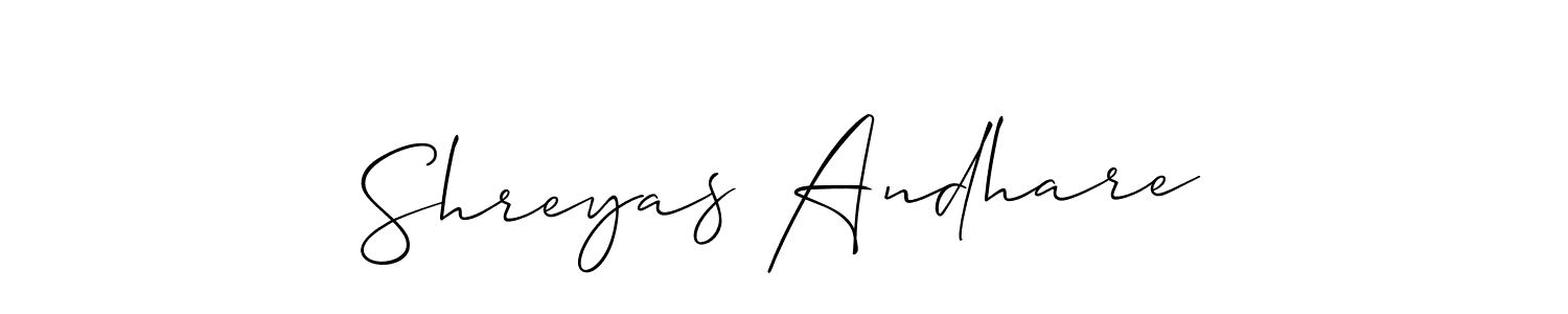 Use a signature maker to create a handwritten signature online. With this signature software, you can design (Allison_Script) your own signature for name Shreyas Andhare. Shreyas Andhare signature style 2 images and pictures png