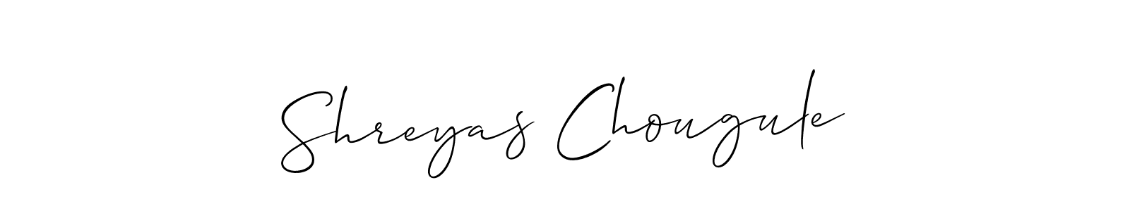 Design your own signature with our free online signature maker. With this signature software, you can create a handwritten (Allison_Script) signature for name Shreyas Chougule. Shreyas Chougule signature style 2 images and pictures png