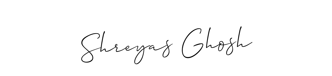 It looks lik you need a new signature style for name Shreyas Ghosh. Design unique handwritten (Allison_Script) signature with our free signature maker in just a few clicks. Shreyas Ghosh signature style 2 images and pictures png