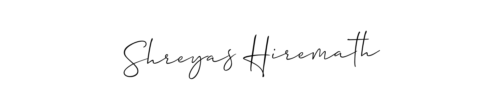 Make a short Shreyas Hiremath signature style. Manage your documents anywhere anytime using Allison_Script. Create and add eSignatures, submit forms, share and send files easily. Shreyas Hiremath signature style 2 images and pictures png