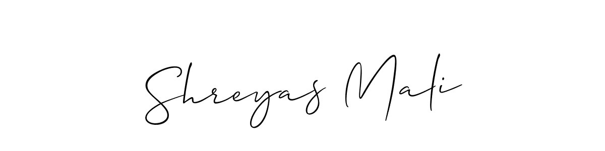 Create a beautiful signature design for name Shreyas Mali. With this signature (Allison_Script) fonts, you can make a handwritten signature for free. Shreyas Mali signature style 2 images and pictures png