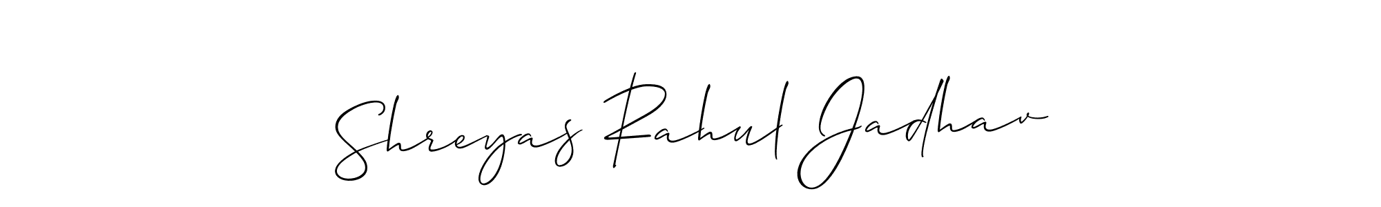 This is the best signature style for the Shreyas Rahul Jadhav name. Also you like these signature font (Allison_Script). Mix name signature. Shreyas Rahul Jadhav signature style 2 images and pictures png