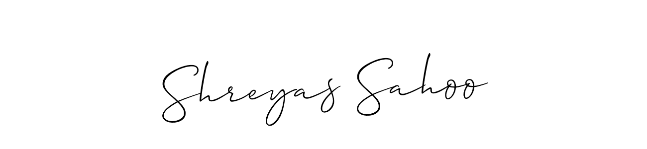 The best way (Allison_Script) to make a short signature is to pick only two or three words in your name. The name Shreyas Sahoo include a total of six letters. For converting this name. Shreyas Sahoo signature style 2 images and pictures png