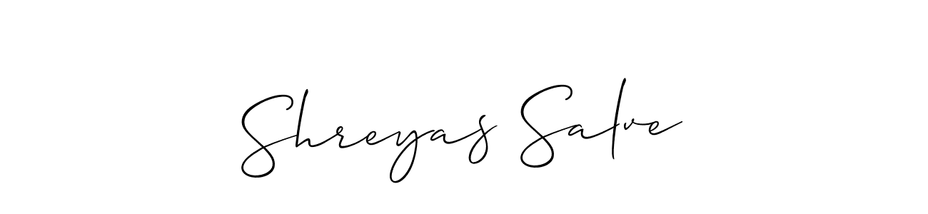 How to make Shreyas Salve signature? Allison_Script is a professional autograph style. Create handwritten signature for Shreyas Salve name. Shreyas Salve signature style 2 images and pictures png