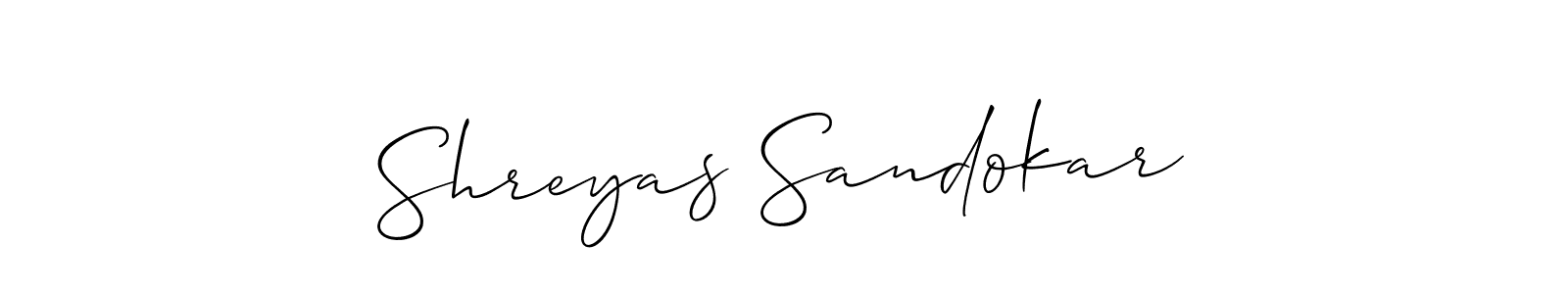 Also You can easily find your signature by using the search form. We will create Shreyas Sandokar name handwritten signature images for you free of cost using Allison_Script sign style. Shreyas Sandokar signature style 2 images and pictures png