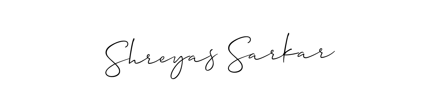 How to make Shreyas Sarkar signature? Allison_Script is a professional autograph style. Create handwritten signature for Shreyas Sarkar name. Shreyas Sarkar signature style 2 images and pictures png