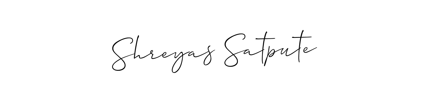 Allison_Script is a professional signature style that is perfect for those who want to add a touch of class to their signature. It is also a great choice for those who want to make their signature more unique. Get Shreyas Satpute name to fancy signature for free. Shreyas Satpute signature style 2 images and pictures png