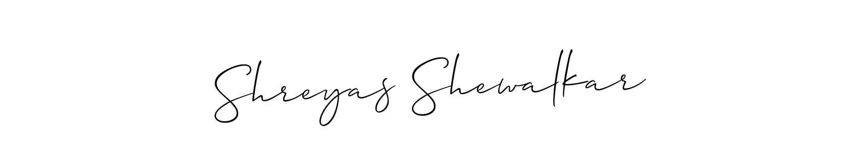 Create a beautiful signature design for name Shreyas Shewalkar. With this signature (Allison_Script) fonts, you can make a handwritten signature for free. Shreyas Shewalkar signature style 2 images and pictures png