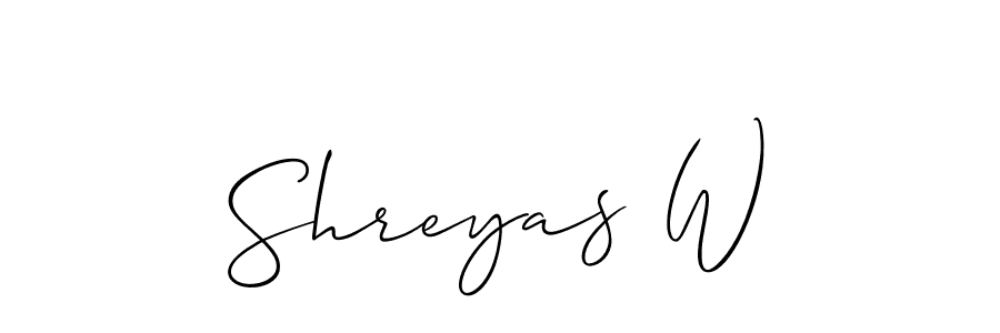 Also You can easily find your signature by using the search form. We will create Shreyas W name handwritten signature images for you free of cost using Allison_Script sign style. Shreyas W signature style 2 images and pictures png