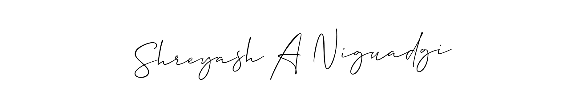 Also You can easily find your signature by using the search form. We will create Shreyash A Niguadgi name handwritten signature images for you free of cost using Allison_Script sign style. Shreyash A Niguadgi signature style 2 images and pictures png