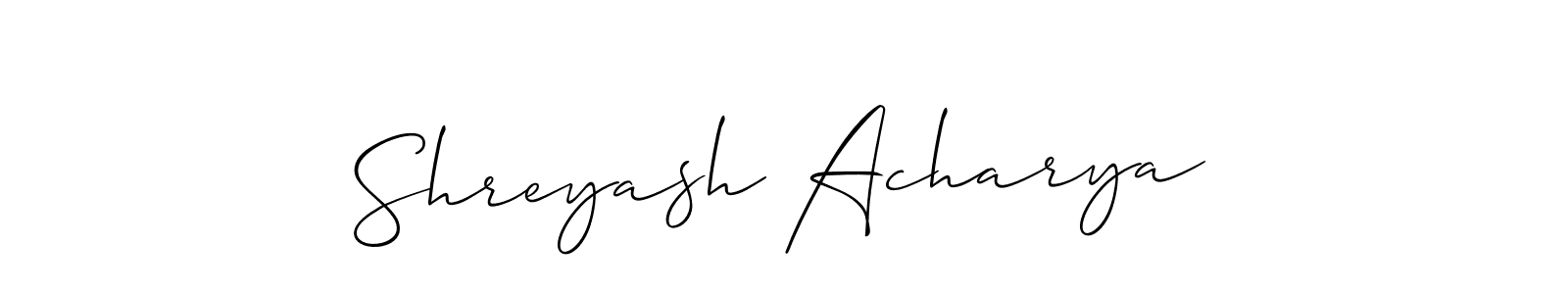 Design your own signature with our free online signature maker. With this signature software, you can create a handwritten (Allison_Script) signature for name Shreyash Acharya. Shreyash Acharya signature style 2 images and pictures png