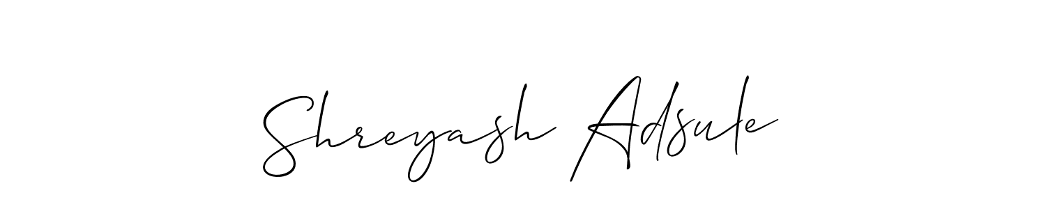 Shreyash Adsule stylish signature style. Best Handwritten Sign (Allison_Script) for my name. Handwritten Signature Collection Ideas for my name Shreyash Adsule. Shreyash Adsule signature style 2 images and pictures png