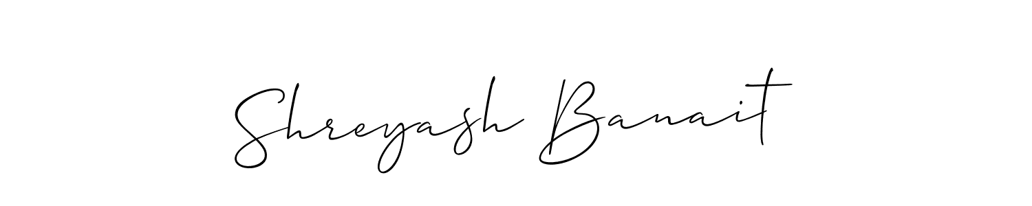 This is the best signature style for the Shreyash Banait name. Also you like these signature font (Allison_Script). Mix name signature. Shreyash Banait signature style 2 images and pictures png