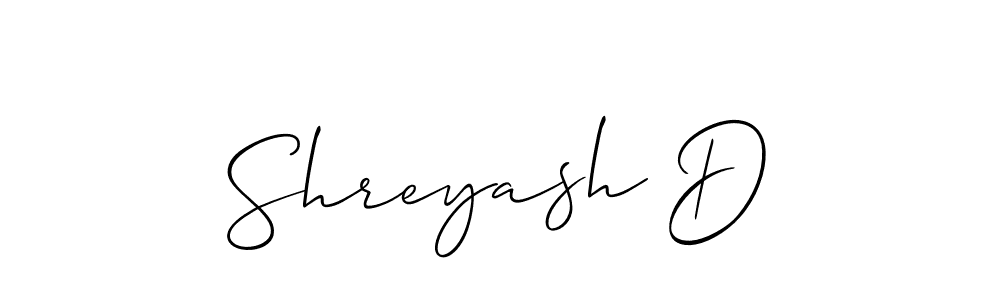 Create a beautiful signature design for name Shreyash D. With this signature (Allison_Script) fonts, you can make a handwritten signature for free. Shreyash D signature style 2 images and pictures png